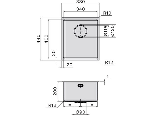 Мойка Falmec SCO3400F.00#SSF 380x440