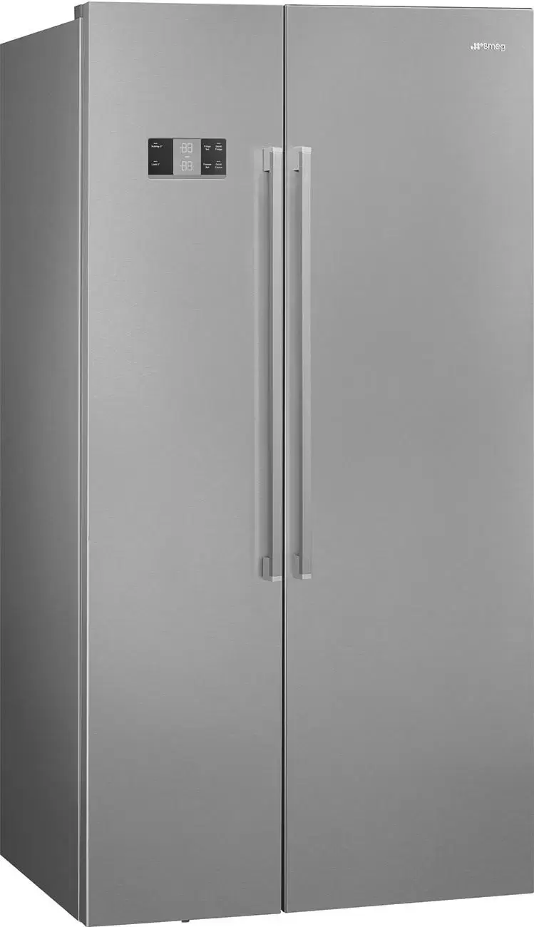 SMEG SBS63XDE Отдельно стоящий холодильник Side-by-Side, 90.8 см, Эффект нержавеющей стали